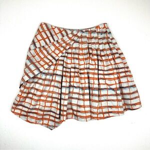 Maeve Anthropologie Asymmetrical Pleated Skirt Plaid Summer